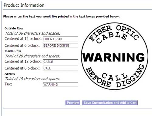 Customize your Warning Call Before Digging markers online.